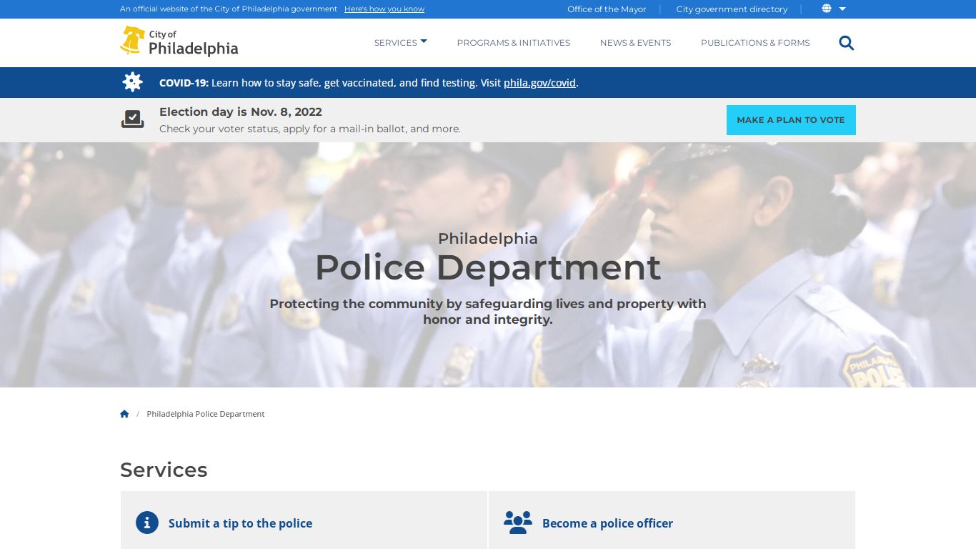 Philadelphia Police Department | Homepage | City of Philadelphia